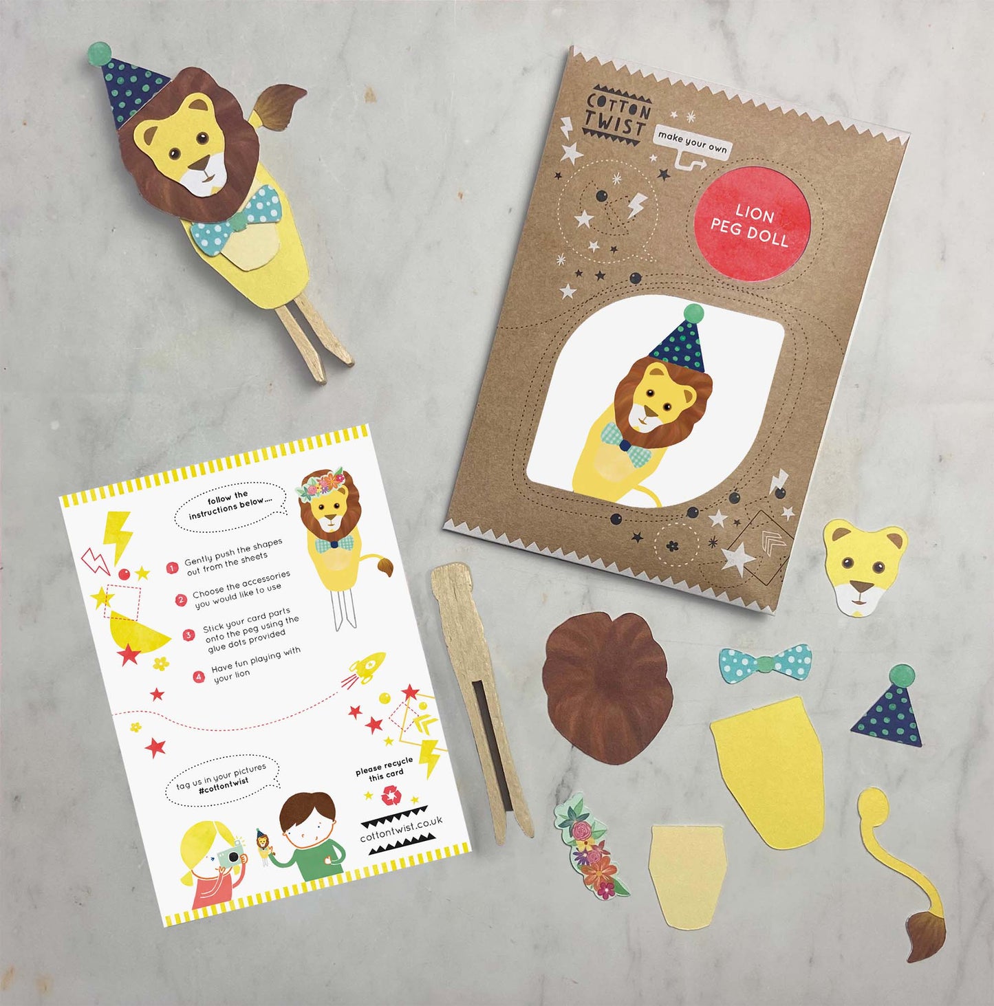 Make Your Own Lion Peg Doll Kit