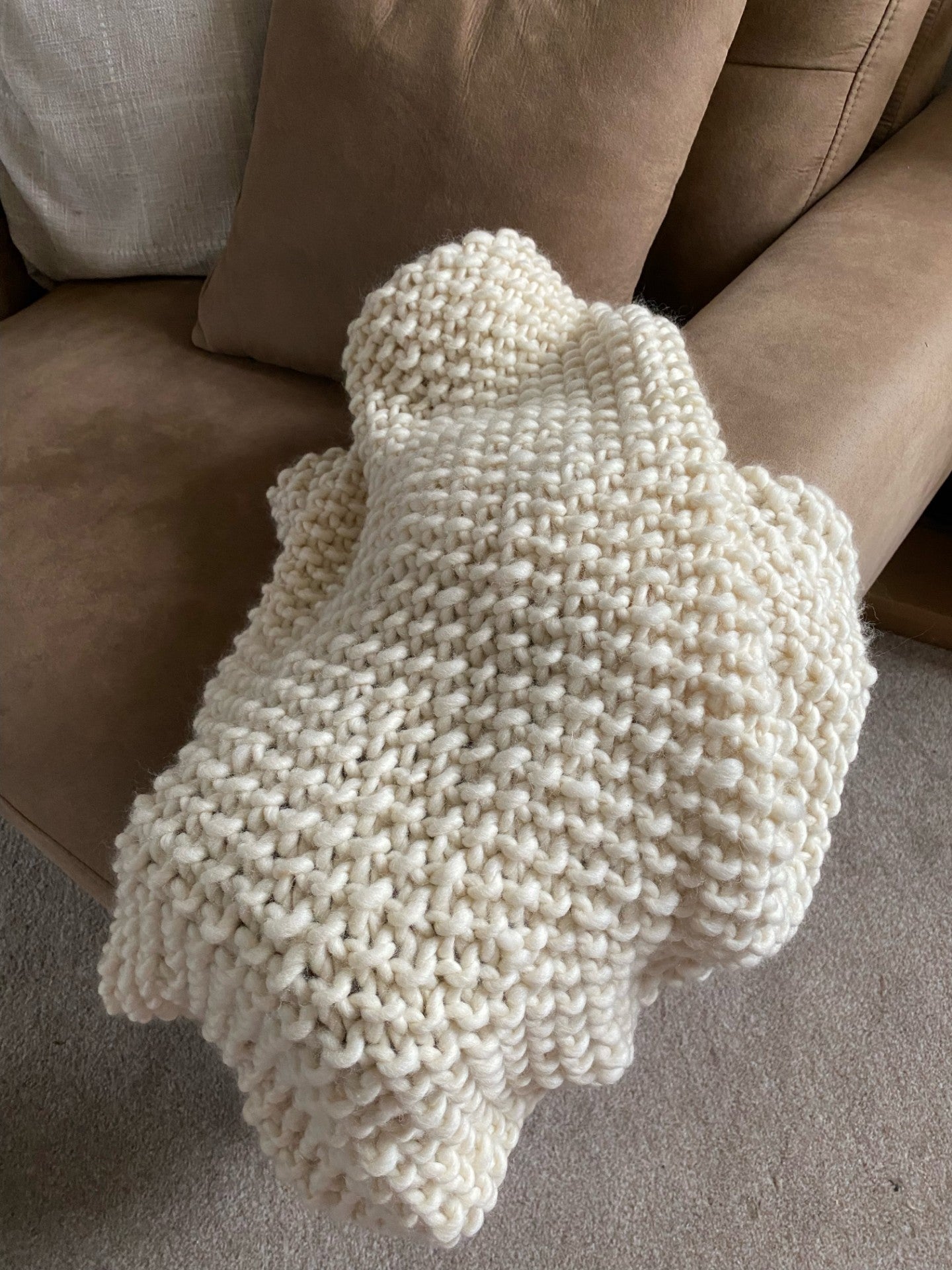 Handmade Chunky Merino Wool Baby Blanket