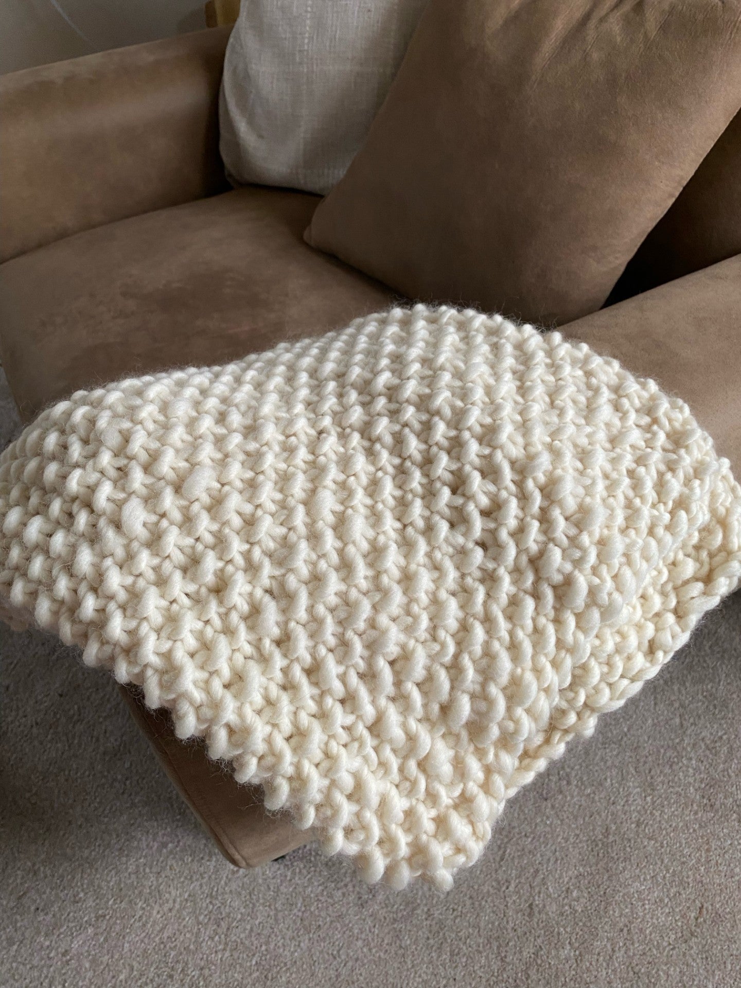 Handmade Chunky Merino Wool Baby Blanket